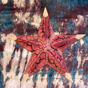 RUSTIC RED, TAN & BLACK METAL STAR